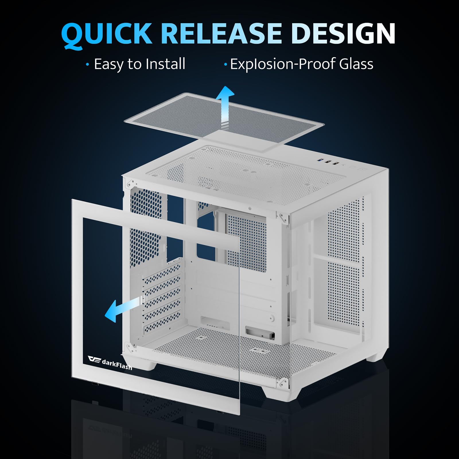 darkFlash ITX Capa para PC, capa de computador com 3 ventiladores
